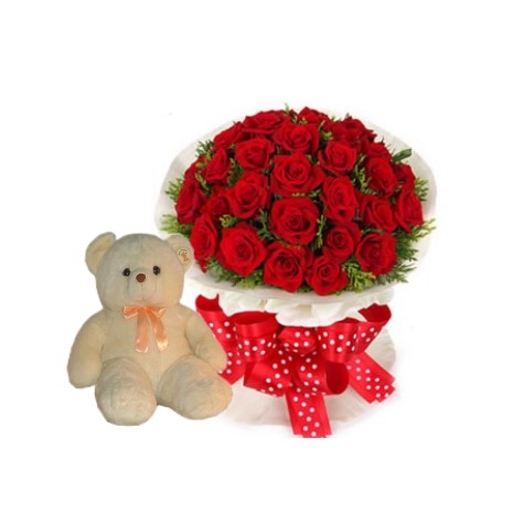 24 Red Rose with Bear Send philippines