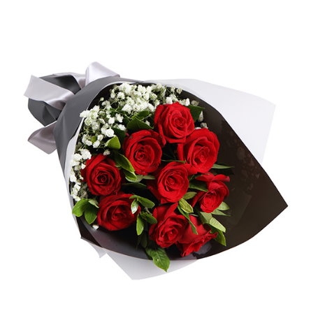 12 Red Roses in Bouquet Delivery to Manila Philippines